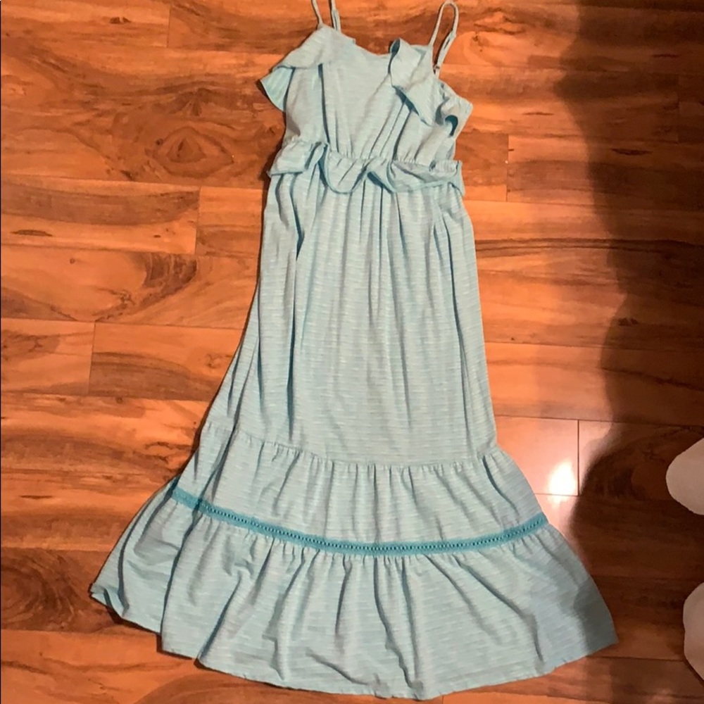 Blue spaghetti strap Cat & Jack maxi dress.